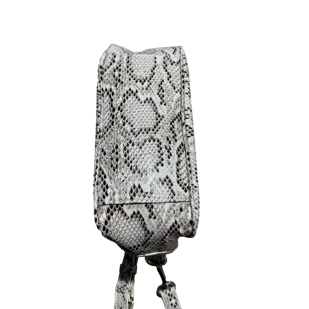 Cross-Body Gray Tan Faux Snakeskin Shoulder Bag Purse - Picture 5 of 5